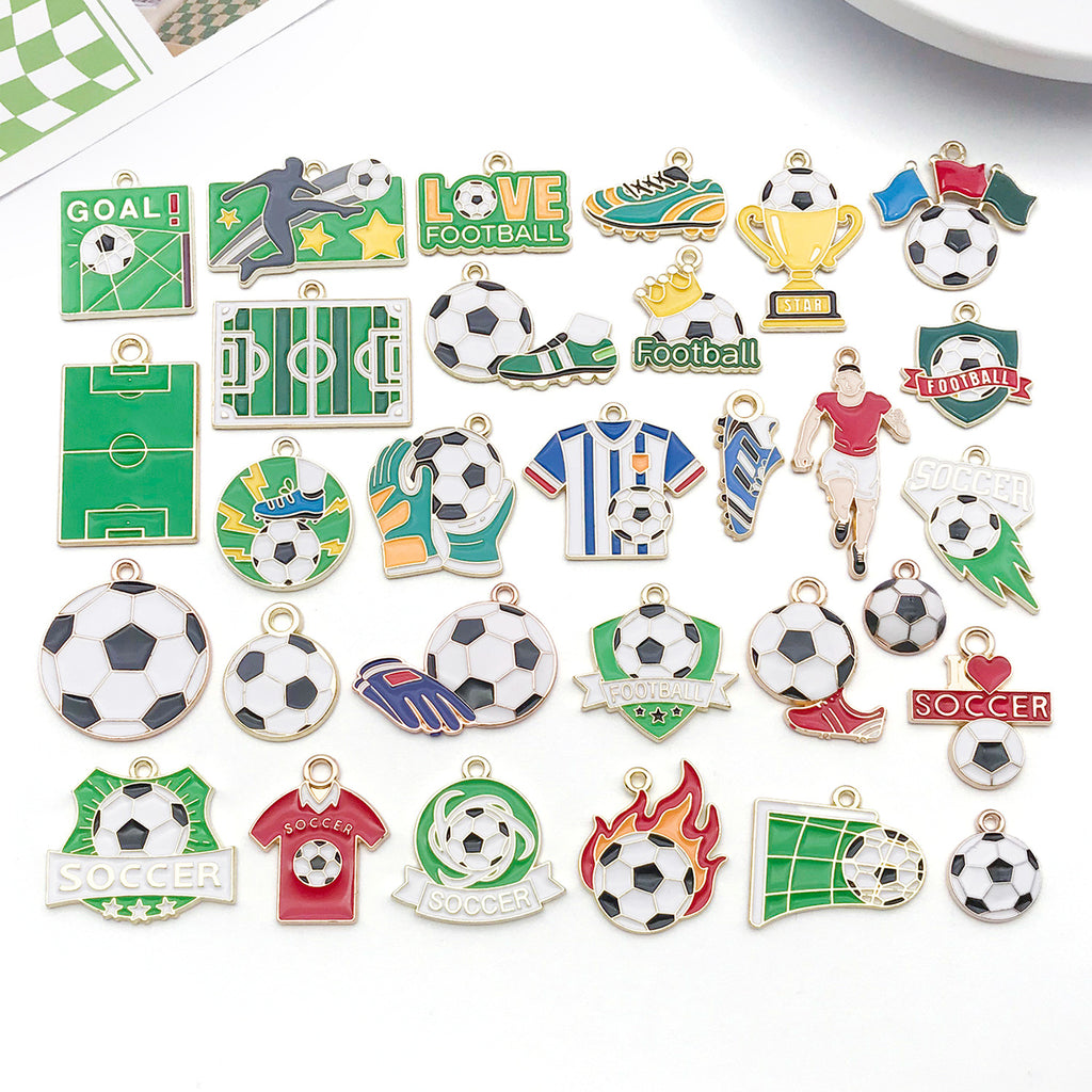 Glossy Zinc Alloy World Cup Football Charm Pendant for Bracelet Necklace DIY Jewelry