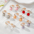 Pearl Bead Ear Clips Spiral Pad Gold Wire 6 Pearl Colors view 1