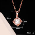 Silver and Rose Gold Tone Pearl-Like Windmill Pendant Necklaces view 4