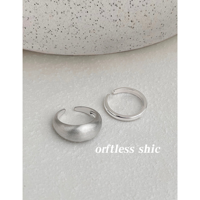 Silver Open Dome Rings Polished Slim and Brushed Styles