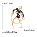 Purple Rhythmic Gymnast Brooch With Hoop and Pearl Head view 6