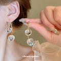 Double Cherry Drop Earrings with Slender Gold Tone Hooks view 4