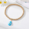 Gold Tone Beaded Teardrop Evil Eye and Hamsa Charm Bracelets view 6