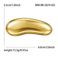 Smooth Curved Bar Brooch in Polished Metal for Jackets and Scarves view 6