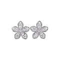 Silver Flower CZ Clip Studs And Dangle Post Earrings view 5