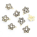 Pearl Center Flower Charms in Gold and Silver Tone Finishes view 6