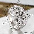 Oversized Round Bezel Cluster Statement Ring In Silver Tone view 5