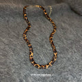 Gold Leopard Print Herringbone Snake Chain Necklace view 4