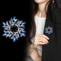Blue Floral Wreath Openwork Crystal Two Designs Metal Brooch Pin view 4
