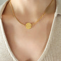 Gold Find Love Find Disc Mixed Chain Splice Necklace view 6