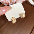 Pastel Enamel Bow C Hoop Earrings with Reflective Details view 7