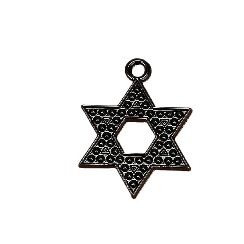 Black Alloy Skull Mask Cross Wing Charm Pendant