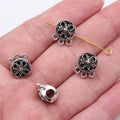 12.5x10.1x7.6mm 1.6g Antique Silver Zinc Alloy Dreamcatcher Large Hole Bail Beads for DIY Jewelry Making