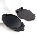 Floral Oval 30x40mm Cabochon Brooch Trays in Three Finishes view 4