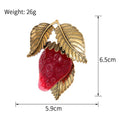 Red Gold Tone Strawberry Crystal Fifteen Designs Metal Brooch Pin view 12