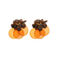 Flower and Double Disc Cluster Stud Earrings Statement Fashion Jewelry view 5
