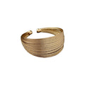 Wide Multirow Textured Open Cuff In Silver Tone Or Gold Tone view 5