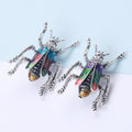 Silver Tone Crystal Beetle Brooch With Colorful Enamel Wings view 1