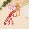 Flower Lace Tassel Keychain Heart Carabiner Bag Charm view 7