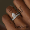 Pear Solitaire And Marquise Two-Ring Set In Two Metal Tones view 4