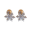 Silver Tone Crystal Snowflake Stud Earrings Decorative Jewelry view 5