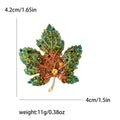 Rhinestone Maple Leaf Brooch Green Blue Red Crystal Styles view 6