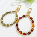 Coffee Bean Bead Bracelet Keychain With Gold Clasp view 2