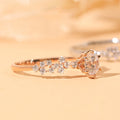 Silver Tone Round Clear Stone Geometric Accent Band Ring view 3