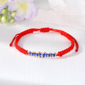 Red Woven Cord Five Butterfly Evil Eye Adjustable Bracelets view 7
