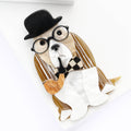 Acrylic Smoking Dog Brooch with Hat Glasses and Bow Tie view 3
