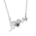 Silver Tone Love Script Paw Heart Pendant Necklace view 5