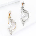 Crystal Mermaid Brooch with Large Pearl Accent in Two Tones view 3