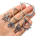 Antique Silver Filigree Multi Loop Earring Connectors view 1