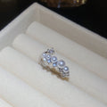 Silver Pearl Zircon Open Rings in Six Style Designs view 6