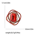 Nested Loop Crystal Brooch With Rectangular Center Stone view 9