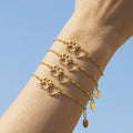 Gold Cat Paw And Heart Interlock Chain Bracelet Band view 4