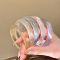 Translucent Geometric Solid Bangles White Cream 2 Colors view 3