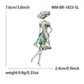 Shell Dress Girl Brooch In Metal With An Iridescent Shell-Like Dress And Silver-Tone view 5