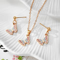 Gold Enamel Butterfly Bird Necklace Earring Sets 7 Styles view 9