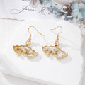 Gold Frame Resin Dried Flower Halloween Earrings 6 Styles view 4