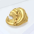 Sculpted Wave Curl Brooch in Two Metal Tones for Jackets Scarves and Lapels view 3