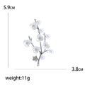 Shell Plum Blossom Pearl Branch Brooch Silver Gold Tone Pin view 5