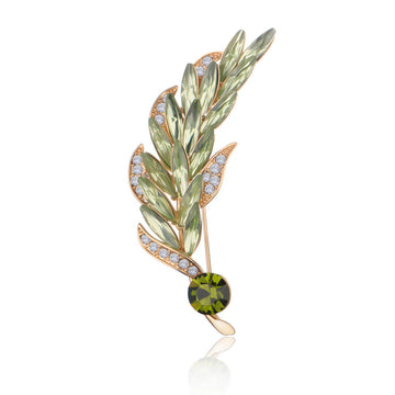 Wheat Crystal Metal Brooch Pin for Jackets and Lapels