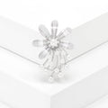 Acrylic Petal Flower Brooch Pearl Drops Silver Gold view 4