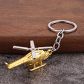 Metal Helicopter Keychain, Split Ring, Five Finish Options view 4