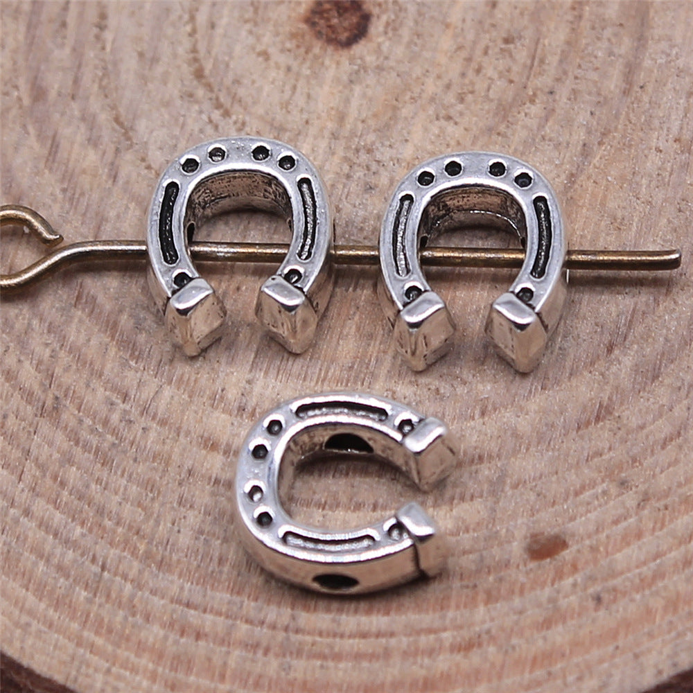 7x8mm 0.55g Multicolor Zinc Alloy Horseshoe Loose Metal Beads for Bracelet DIY Jewelry Making