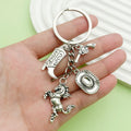 Western Cowboy Charm Keychains Featuring Silver Boot Across 30 Pictured Variations view 2