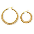 Spring Coil Wire Hoop Earrings Gold or Steel Multi Size view 5