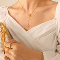 Initial Letter Y Lariat Necklace Disc And Dangle Charm view 8