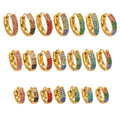 Three Row Crystal Hoop Earrings in Seven Colors and Three Sizes view 5